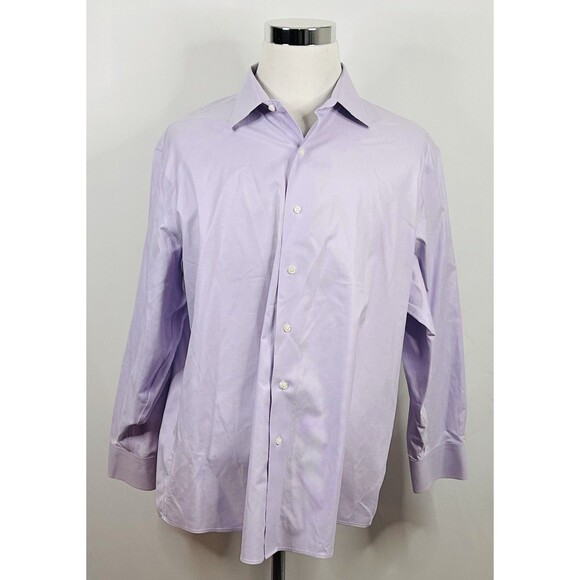 Brooks Brothers 17 33 Non Iron Stretch Dress Shirt Light Purple Regular Fit - Picture 2 of 5
